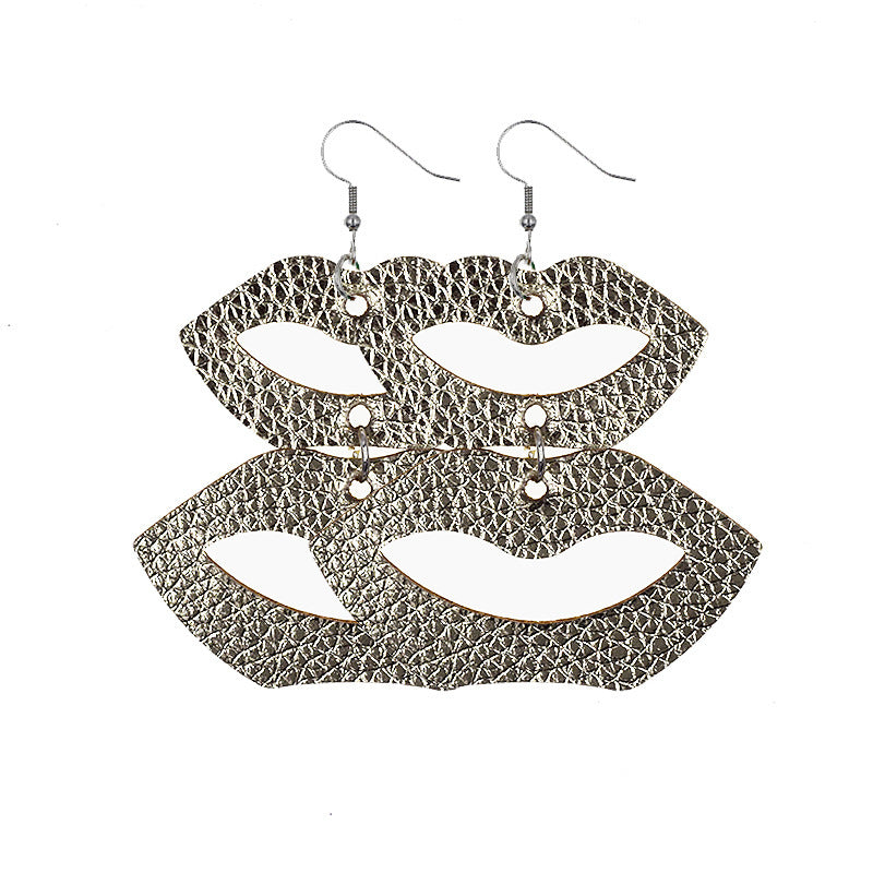 Wholesale In stock wholesale Valentine's Day series suit leather earrings cross-border creative personality love heart leather earrings